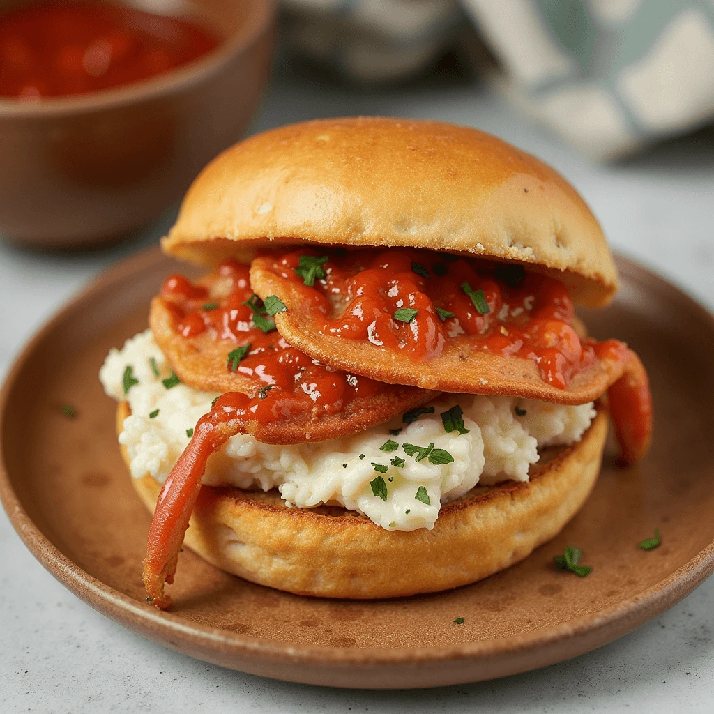 Golden Crispy Soft Crab Sandwich with Fresh Toppings