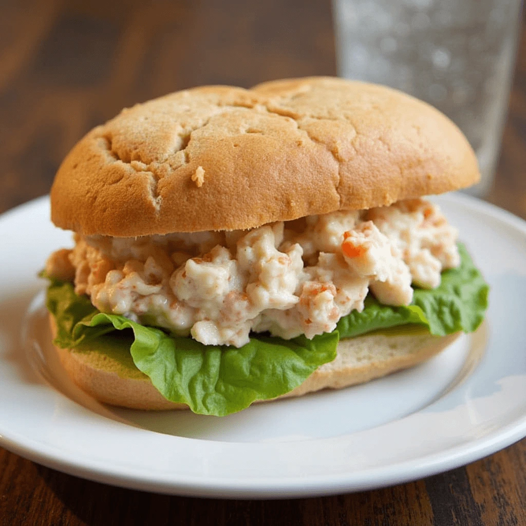 Delicious Homemade Crab Salad Sandwich on a Fresh Bun