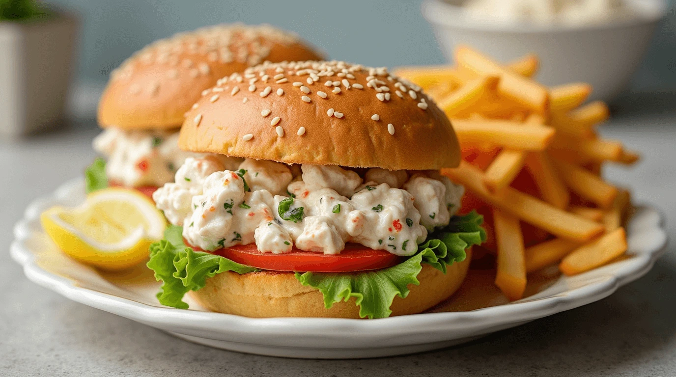 Delicious Homemade Crab Salad Sandwich on a Fresh Bun