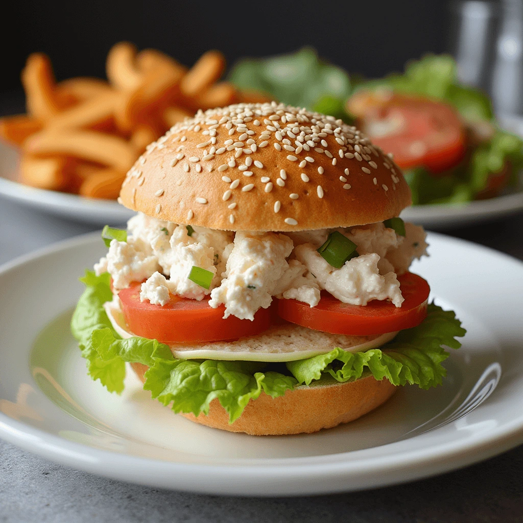 Delicious Homemade Crab Salad Sandwich on a Fresh Bun